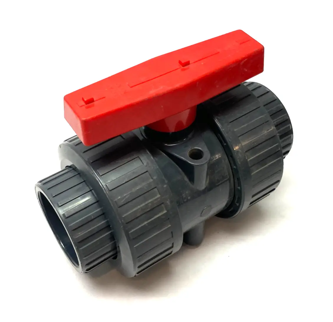 DN50 2" Double Union Ball Valve PVC-U, Teflon Seat, EPDM Seals - New Other