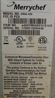USED MERRYCHEF E4S