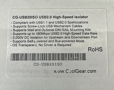 NEW Cool Gear CG-USB20ISO