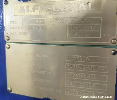 USED ALFA LAVAL BRPX 417XGV-71C-50