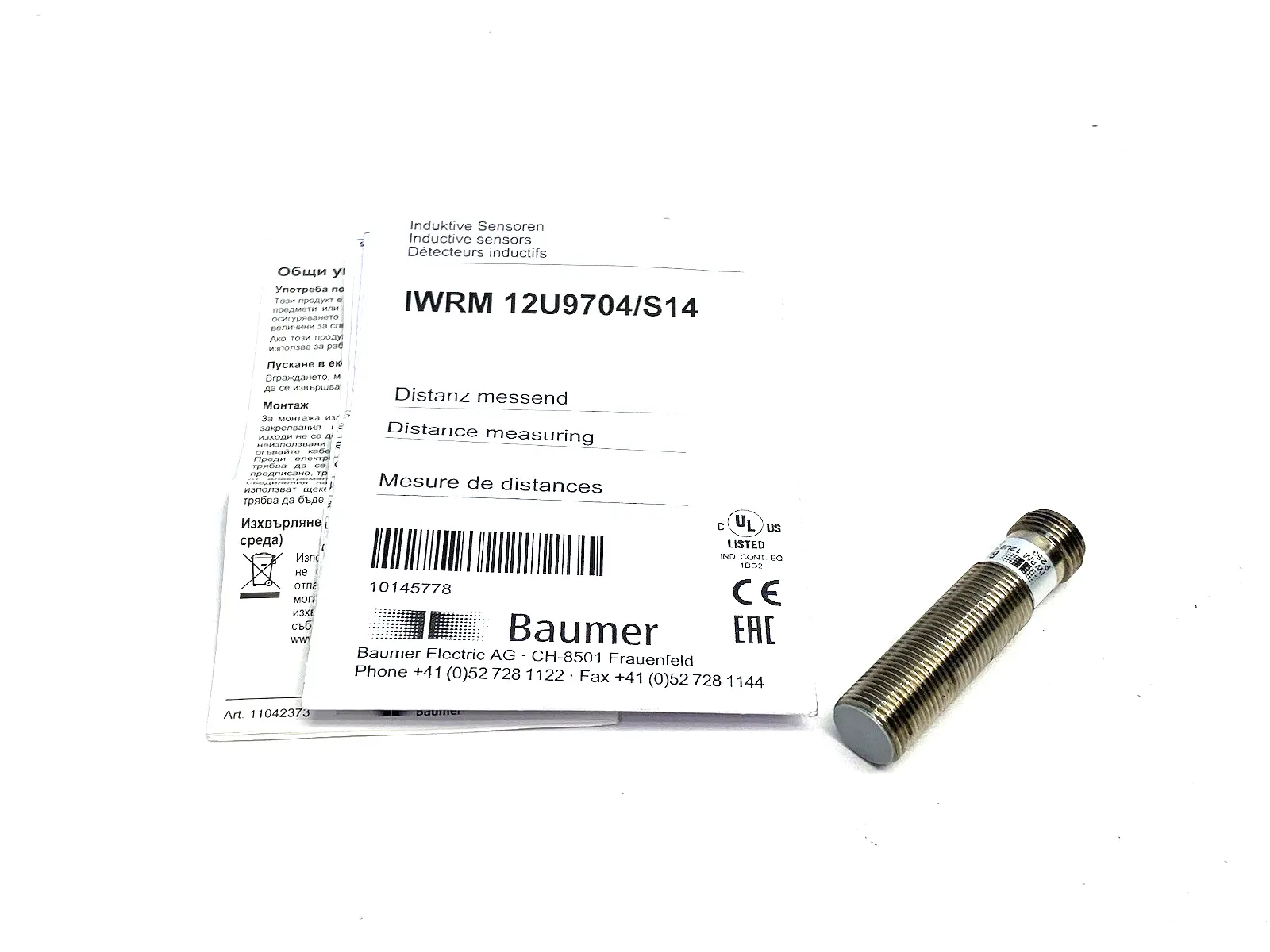 IWRM 12U9704/S14 | Baumer  Inductive Distance Sensor 0... 4mm Voltage Out. 10145778 - Used