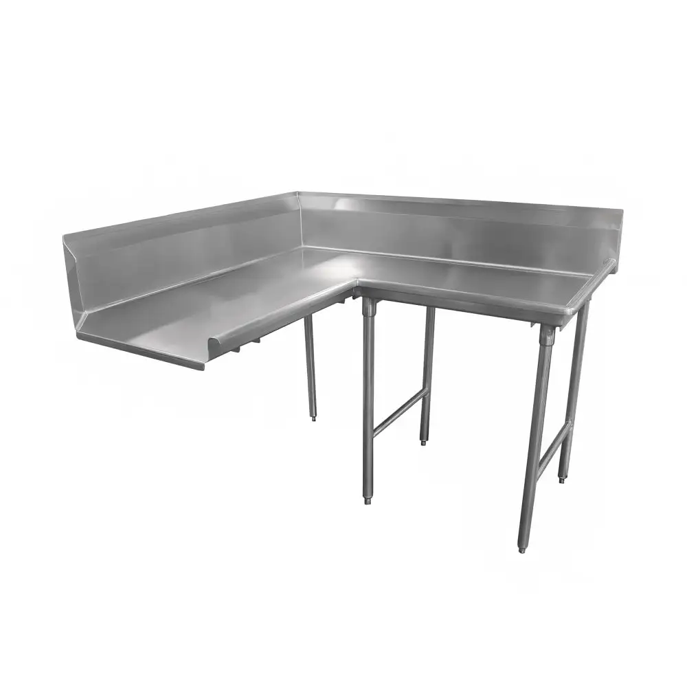 Advance Tabco DTC-K70-72R 71" Komer Clean Dishtable - Crossrails, Stainless Legs, L-R, 14 ga 304 Stainless