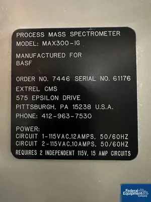 USED Extrel Extrel Process Mass Spectrometer, Model MAX-300