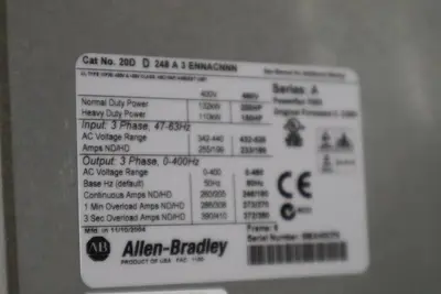 Allen Bradley 20DD248A3ENNACNNN 200 HP POWERFLEX 700 STOCK S-638