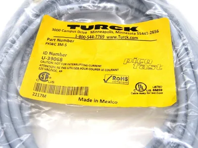 NEW TURCK PKWC 3M-5 CORDSETS U-39068 PKWC3M5