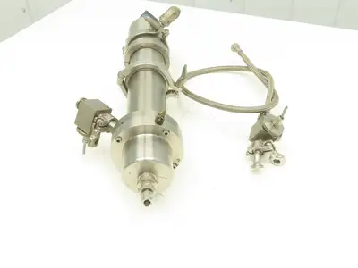 Baldewien NA Sanitary Mixing Valve Assy Pneumatic Plunger Btm 3" Body Dia x 22"