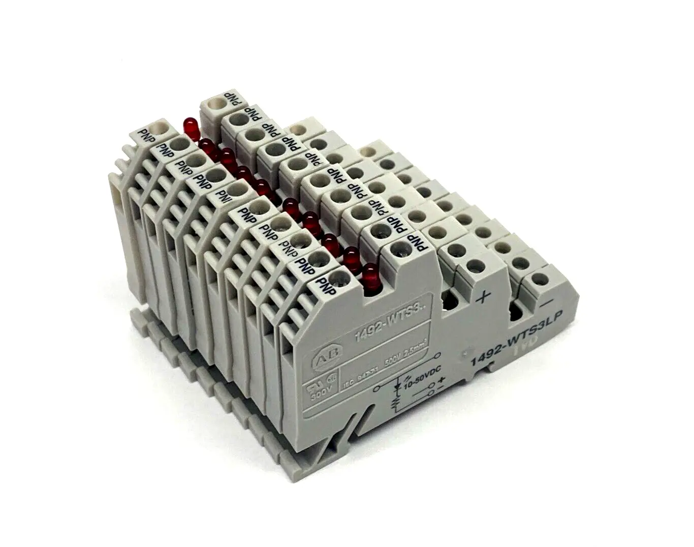 1492-WTS3LP | Allen Bradley  IEC Terminal Block, 3-Level, Red LED, Gray LOT OF 10 - New Other
