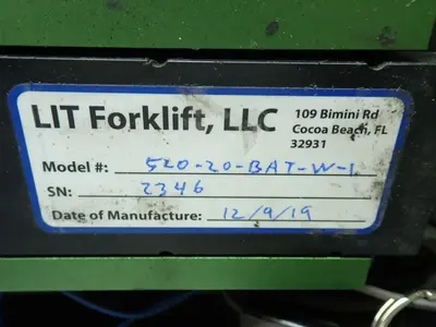 USED LIT FORKLIFT 52020BATW1