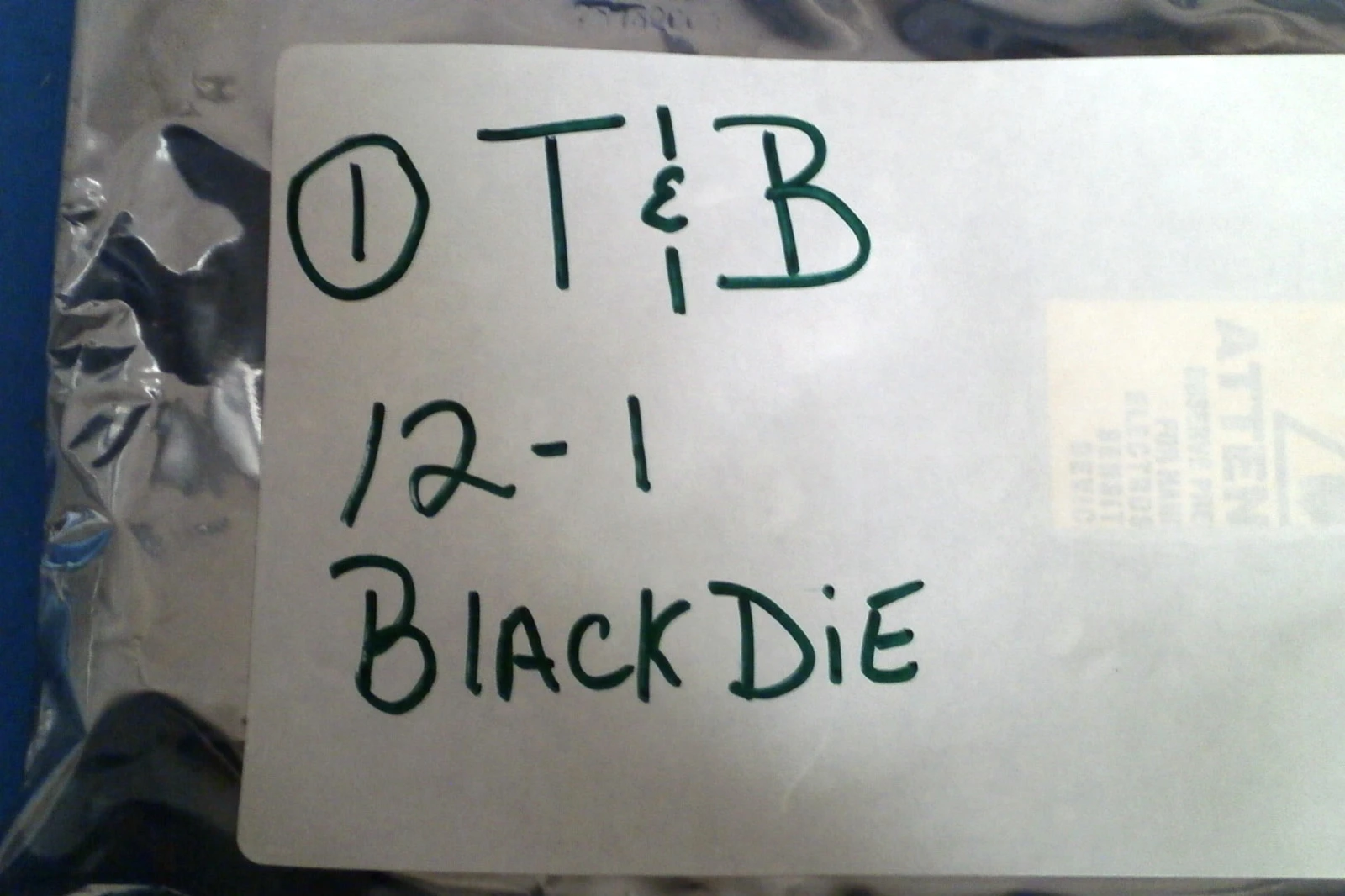 NEW T&B Black Die 12-1