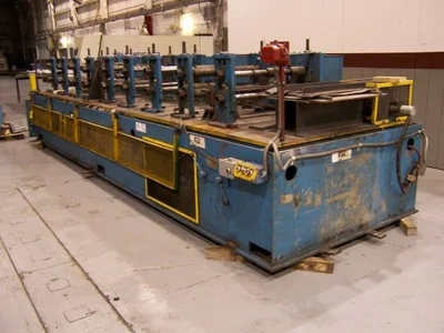 9 STAND DAHLSTROM ROLL FORMER, 30" ROLL SPACE, 2" DIA ROLLERS, AMS CONTROL, MINSTER AIR CLUTCH/BRAKE