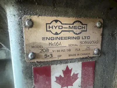 16" x 16" HYD-MECH MODEL #M-16A AUTOMATIC HORIZONTAL BANDSAW WITH POWER MITRE SWIVEL: STOCK #23419