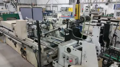 1995 Bobst Domino 90 Straight Line, auto bottom Gluer