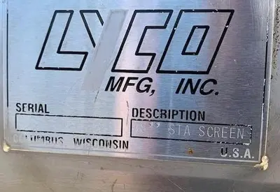 Used LYCO MANUFACTURING, INC. _UNKNOWN_ Screw De Watering Presses California US | Machinery & Equipment #1516787
