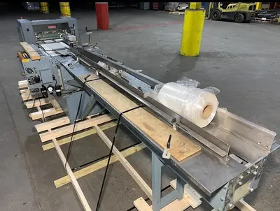 SHANKLIN F-5A AUTOMATIC SIDE SEAL SHRINK SYSTEM WITH SHANKLIN T-7XL HEAT TUNNEL