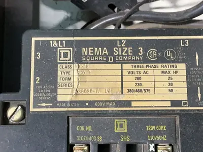 Used SQUARE D 8538 SEW 13 FT B Starters Ohio US | HGR 24 #1286741