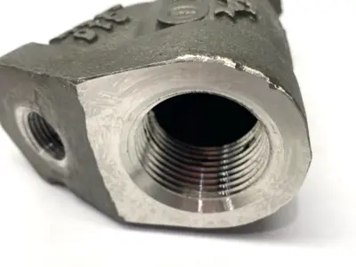 USED PAGET Y-STRAINER VALVE 1/2" & 2X 1/8" PORTS 316 600PSI