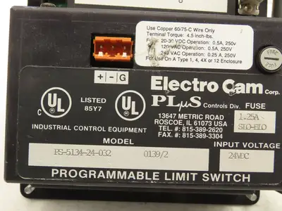 Electro Cam Plus PS-5134-24-032 Programmable Limit Switch Plus 5000 Series