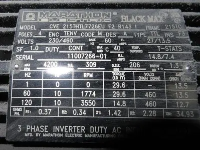 USED MARATHON CVE 215THTL7726EU F2 R143 I