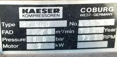USED 2007 KAESER COMPRESSORS KT 500