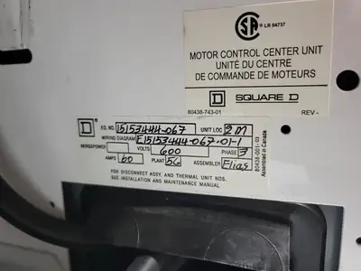 USED SQUARE D MODEL 6