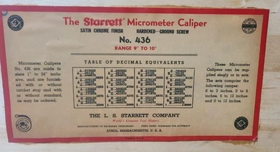 USED starrett 84365386458934050974359