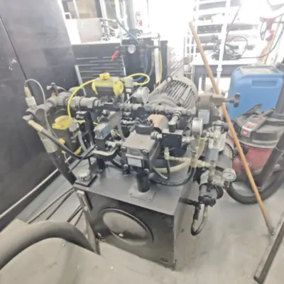 200 Ton, Accudyne, 36" x 72" hydraulic vacuum press, 750° heated plattens