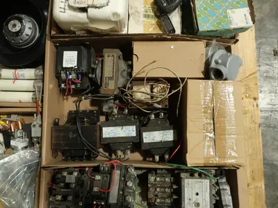5 PALLETS OF ASSORTED ELECTRICAL AND COMPONENTS
