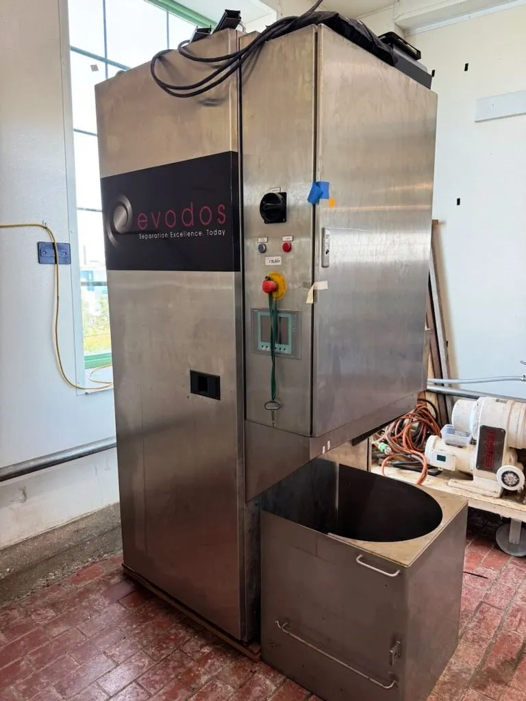 Evodos type 25 spiral plate centrifuge, 316L SS.