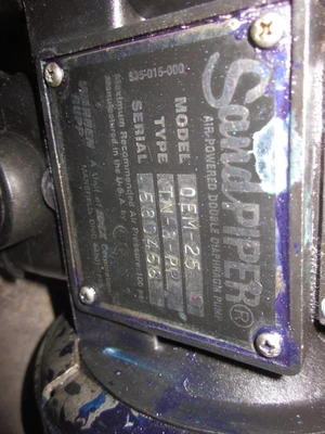 1/2" Sandpiper Double Diaphragm Pump. polypropylene