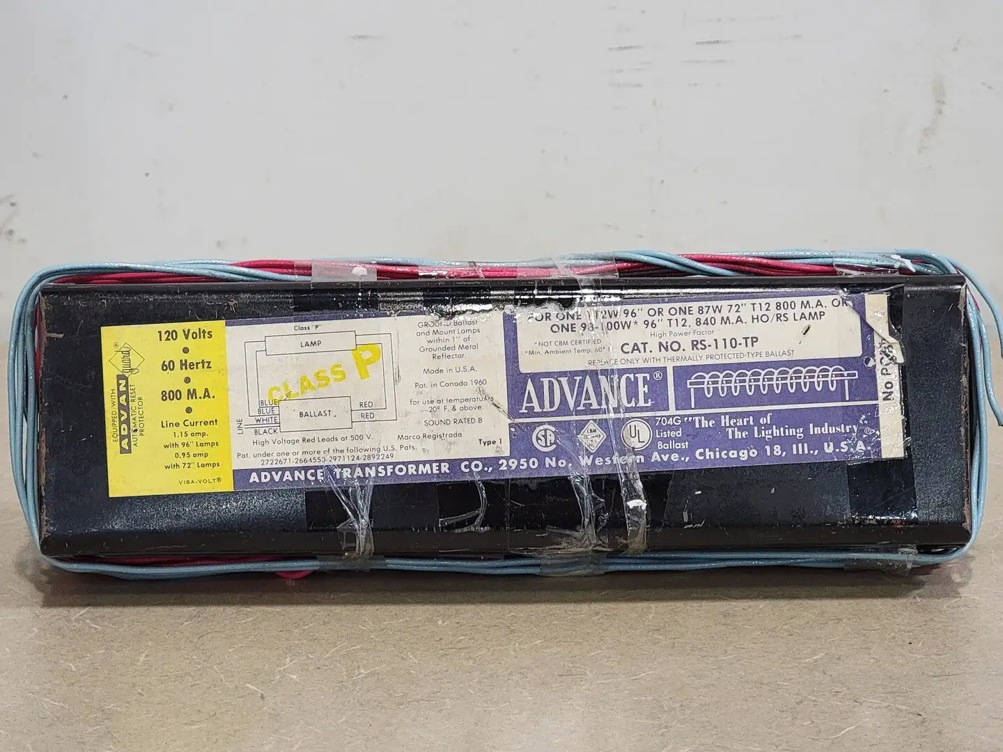 USED ADVANCE TRANFORMER CO RS-110-TP