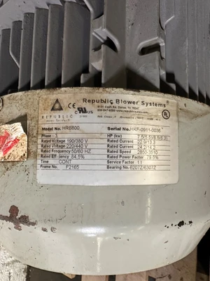 REPUBLIC HRB800 7.5HP CENTRIFUGAL BLOWER