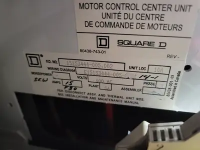 USED SQUARE D MODEL 6