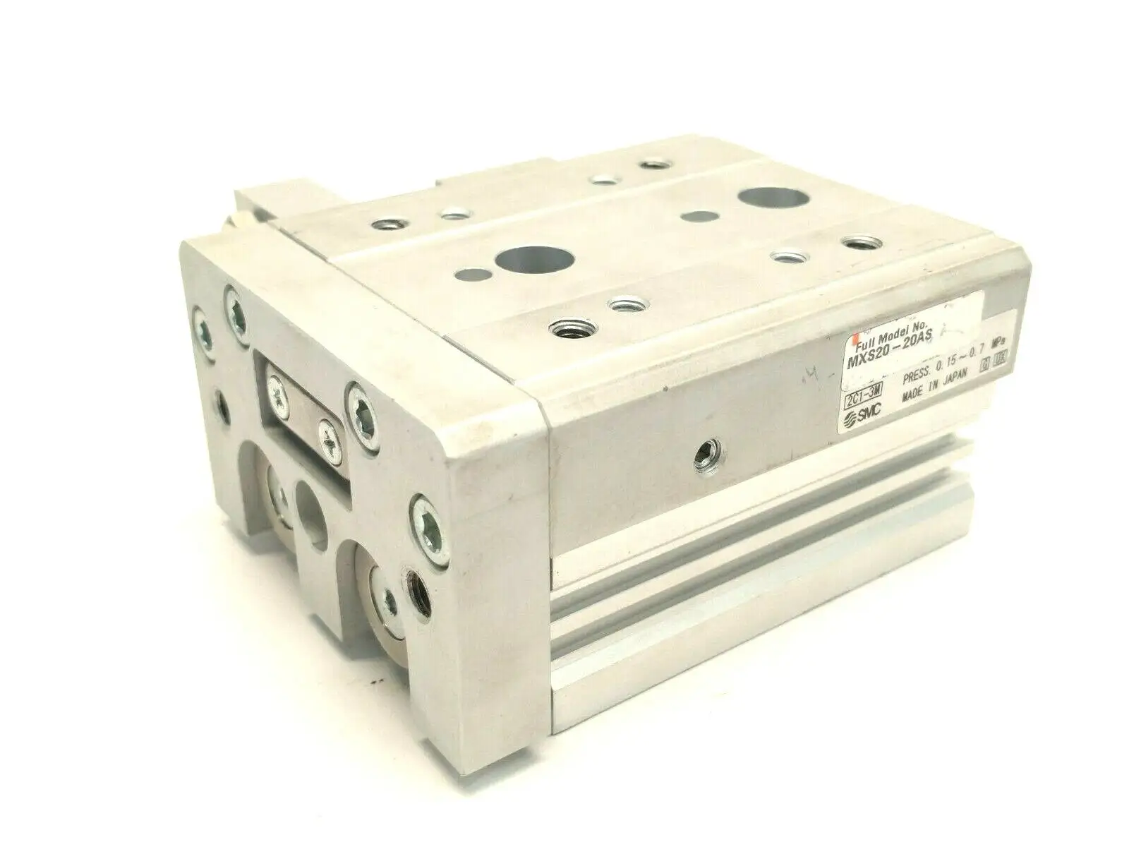 MXS20-20AS | SMC  Dual Rod Slide Table Guided Cylinder 20mm Bore 20mm Stroke - Used