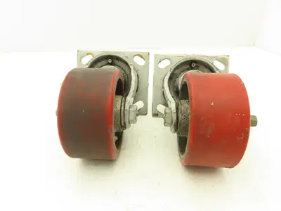 4" Caster Wheel Poly/Cast Swivel Base 2" Wide 5-1/2" Height Lot of 2