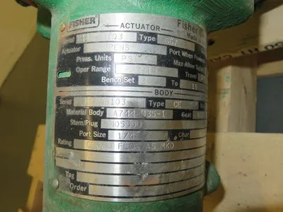 Fisher type CE size 1" class 600
