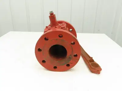 Rockwell Nordstrom 500 CWP 4 Plug Valve 4" Cast Iron 10" Flange 8 Hole W Wrench