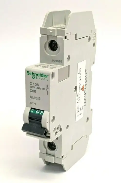 Used SCHNEIDER ELECTRIC MINIATURE CIRCUIT BREAKER MULTI 9, C 10A, C60 Circuit Breakers | Maverick Industrial Sales #1106443