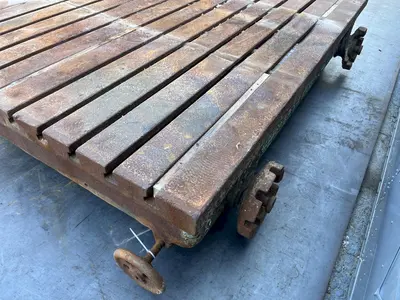 96" X 72" X 18" T-SLOTTED PORTABLE STEEL FLOOR LAYOUT PLATE: STOCK #16815