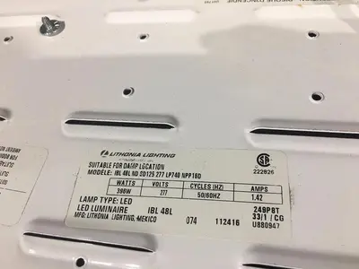 USED LITHONIA LIGHTING IBL ND SD125 277 LP40 NPP16D