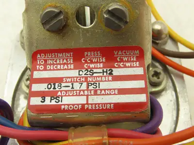 Barksdale D2S-H2 Pressure Switch 3PSI 15A 125/250V