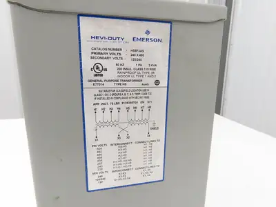 Sola Hevi-Duty HS5F3AS Transformer 3kva 1PH 240/480HV 120/240LV Type 3R