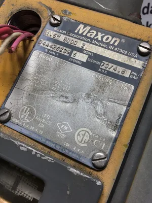 Maxon 5000 Pneumatic Gas Shut-Off Valve 1.7 Amp