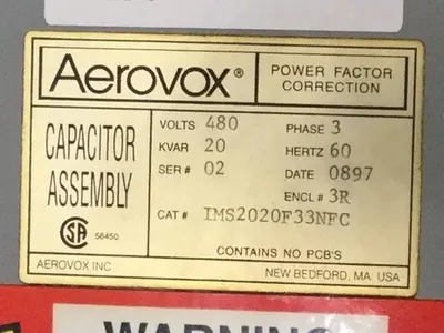 Used AEROVOX IMS2020F33NFC Capacitors Michigan US | Ideal Machinery #1275144