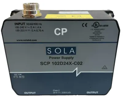 NEW SOLA SCP102D24X-C02 POWER SUPPLY 50/60/400HZ SCP102D24XC02