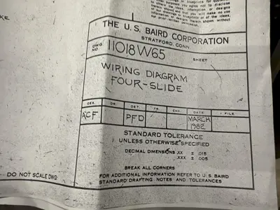 US BAIRD MODEL #2 WIRE FORMING FOURSLIDE MACHINE: YOBRO #24432