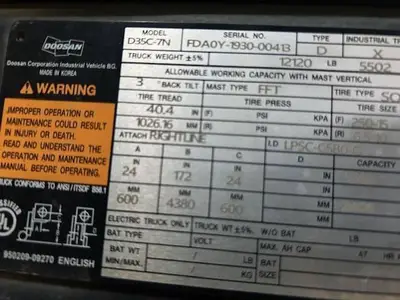 Used 2021 DOOSAN D35C-7 Internal Combustion Forklifts: Pneumatic Tire Illinois US | Somerset Equipment Sales #1546165