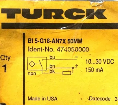 NEW TURCK BI5-G18-AN7X50MM PROXIMITY SWITCH 474050000 BI5G18AN7X50MM
