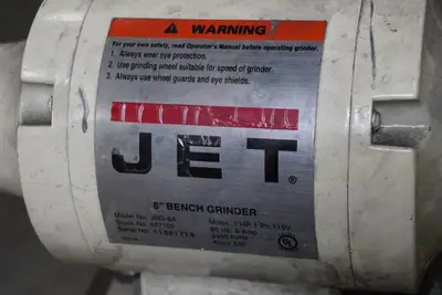 Jet JBG-8A 8" Bench Grinder on Stand with Belt Attachment