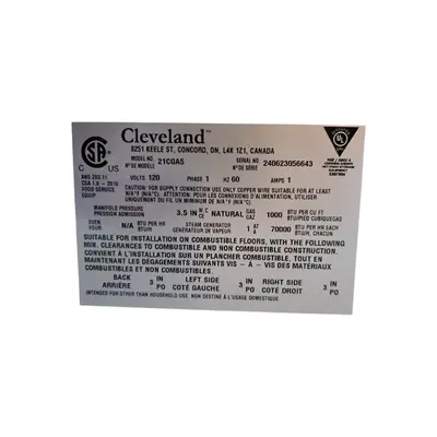 Used CLEVELAND 21CGA5 Steam Cooking Equipment British Columbia CA | Surrey Food Equipment #1509104