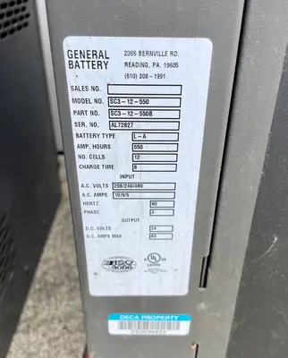 Used GENERAL BATTERY SC3-12-550 Battery Chargers Texas US | TB Forklifts #1274927